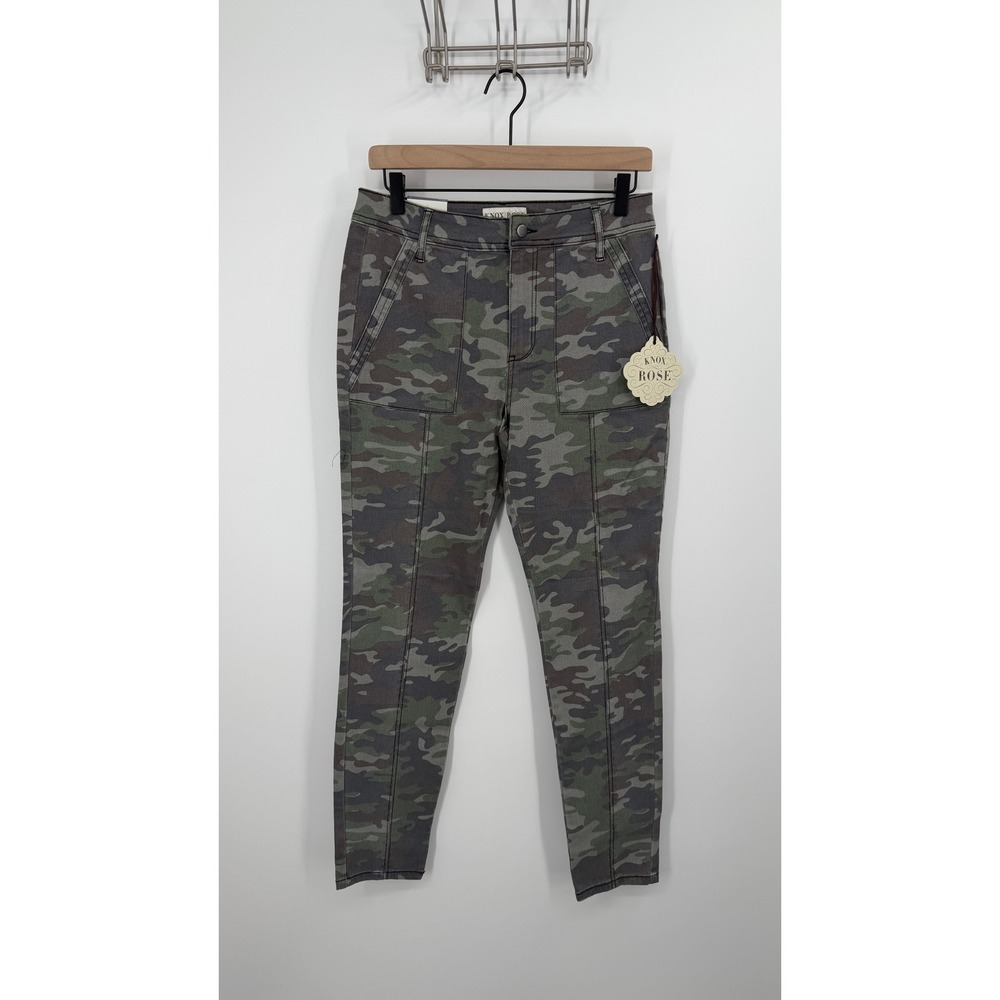 Knox Rose Skinny Pants Women 8 Grey Camo High Rise Cargo Utility Stretch